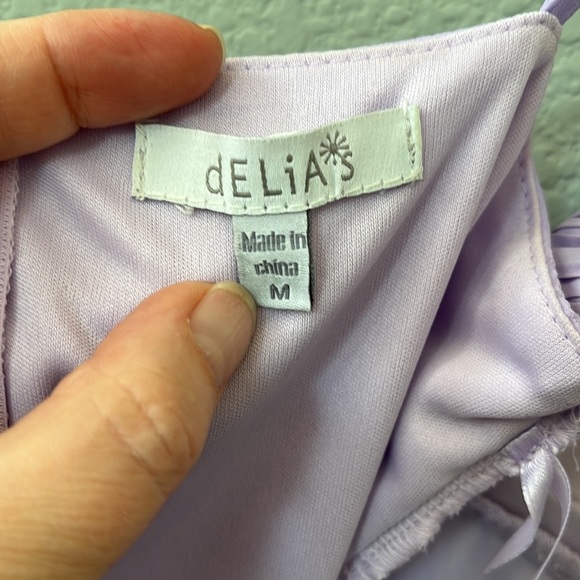 Delia’s size M purple dress, pleated top, lined, built-in bra, adjustabl… - Picture 8 of 10